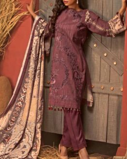 EMBROIDERED LINEN 3PC SUIT-LSC-10