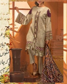 EMBROIDERED LINEN 3PC SUIT-LSC-14